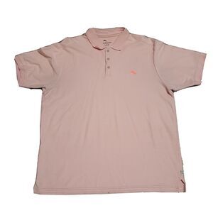 Tommy Bahama Supima Polo Shirt Solid Light Pink Collared Top Mens Size Large